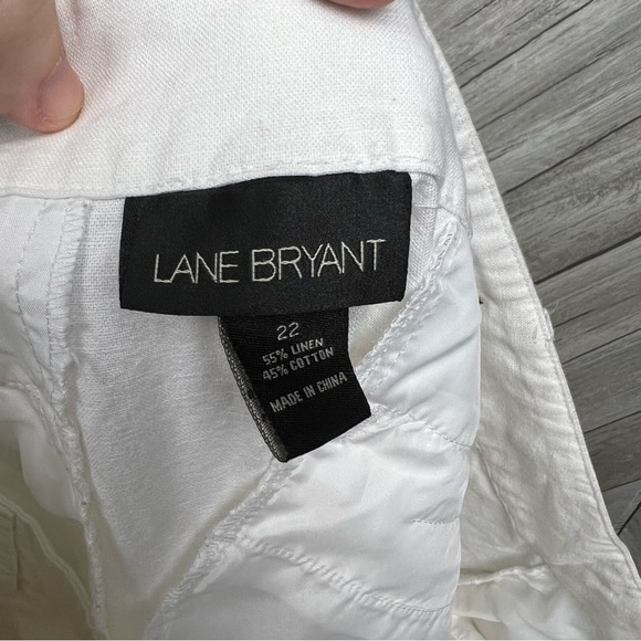 Lane Bryant White Wide Leg Linen Blend Pants Sz 22 - Picture 4 of 7